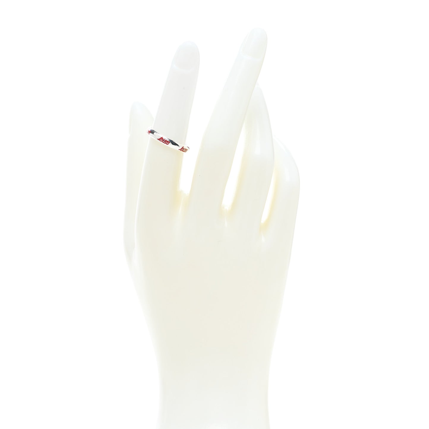 Sterling Silver Enamel Paloma Picasso Kiss Band Ring 50 5.5 Red