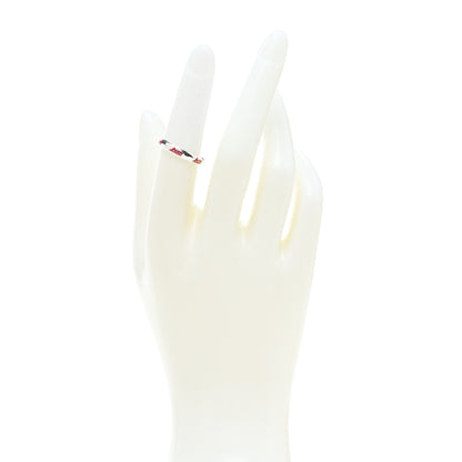 Tiffany Sterling Silver Enamel Paloma Picasso Kiss Band Ring 50 5.5 Red 2 of 5