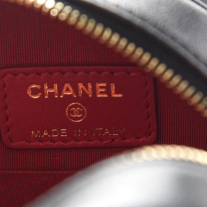 Chanel Shiny Goatskin Quilted Chanel 19 Round Clutch With Chain Black 6 of 9