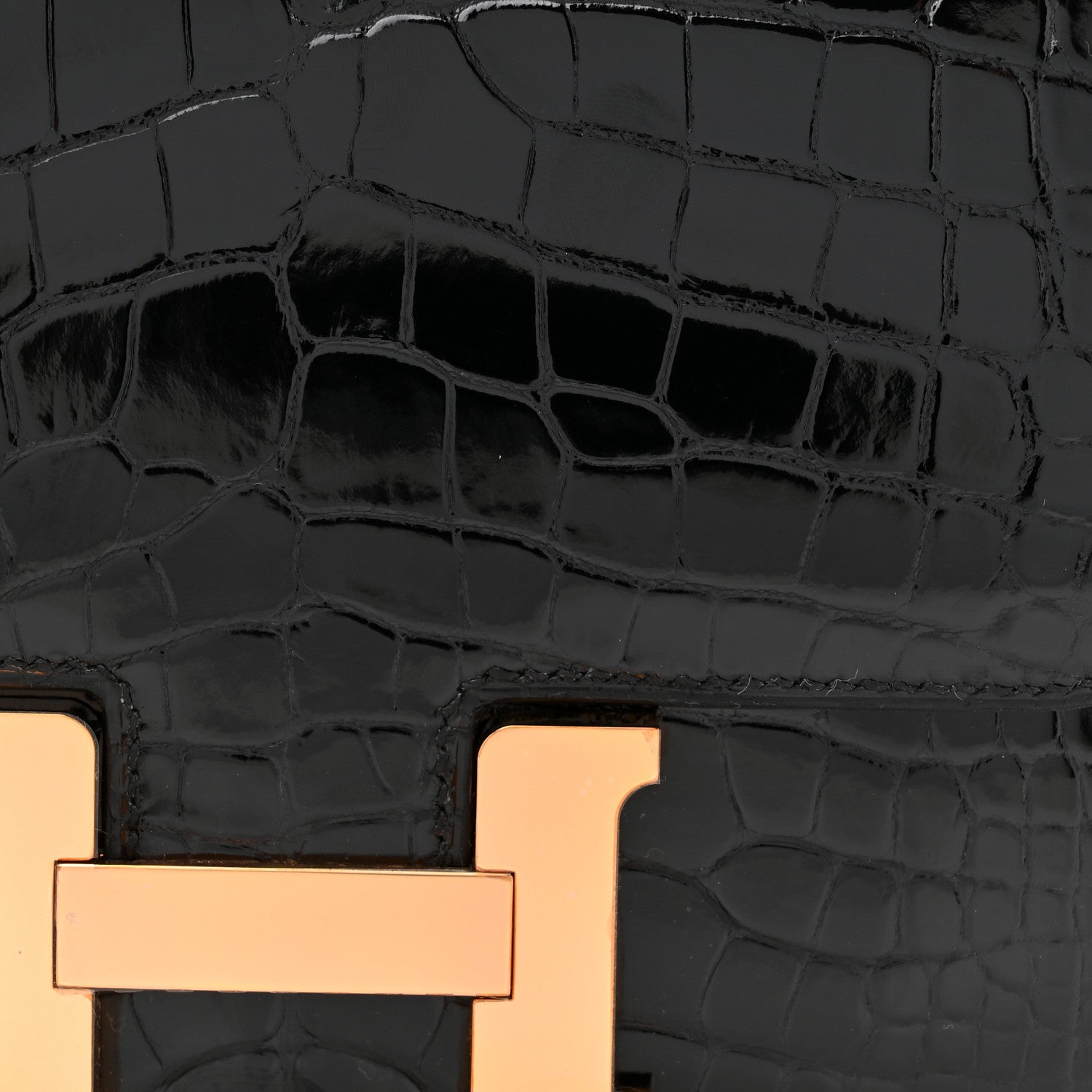 Hermes Shiny Alligator Constance 18 Black 11 of 12