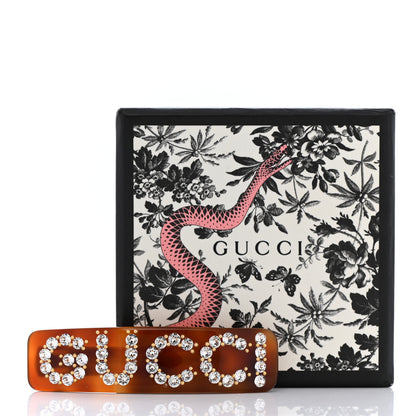 Gucci Resin Crystal Single Hair Barrette Tortoiseshell 4 of 4