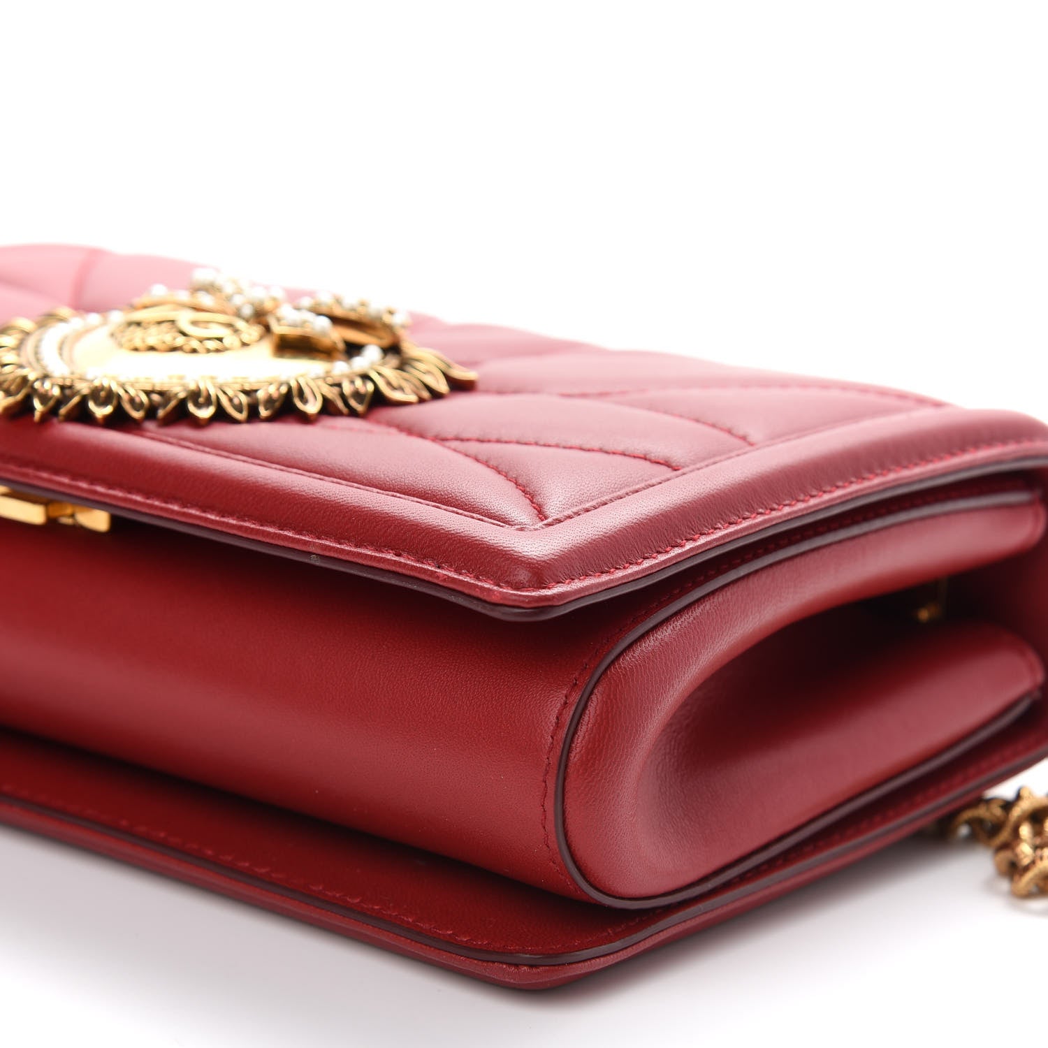 Dolce & Gabbana Calfskin Medium Devotion Crossbody Bag Red 9 of 11