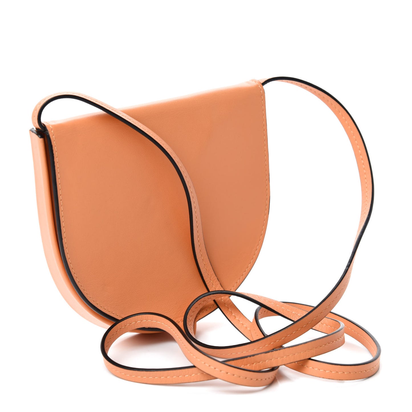Soft Calfskin Small Heel Bag Apricot
