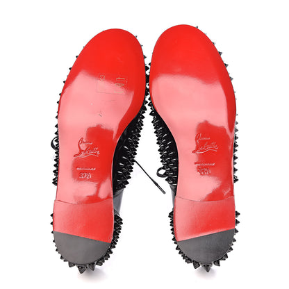 Christian Louboutin Patent Spike Freddy Flats 37.5 Black 5 of 12