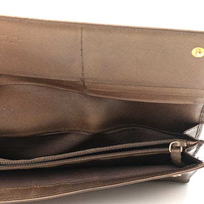 Prada Metallic Saffiano Continental Flap Wallet Bronze 5 of 15