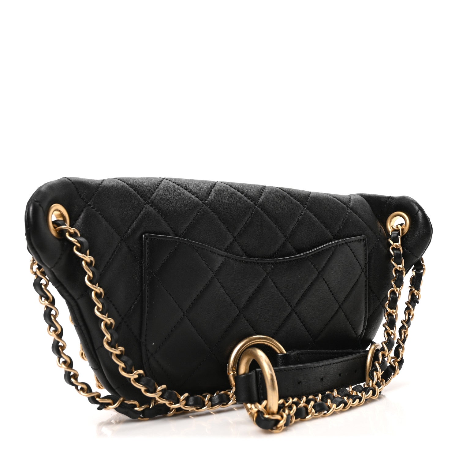 Chanel Lambskin Quilted All About Chains Waist Belt Bag Black 3 of 10