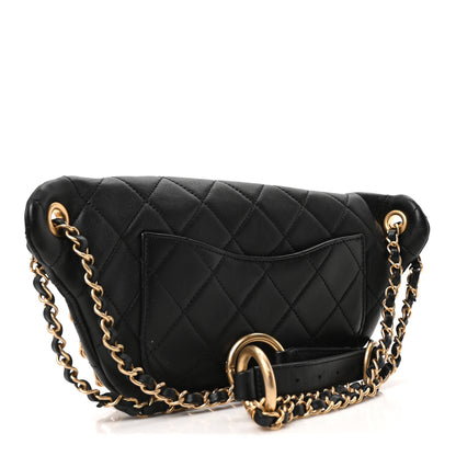 Chanel Lambskin Quilted All About Chains Waist Belt Bag Black 3 of 10