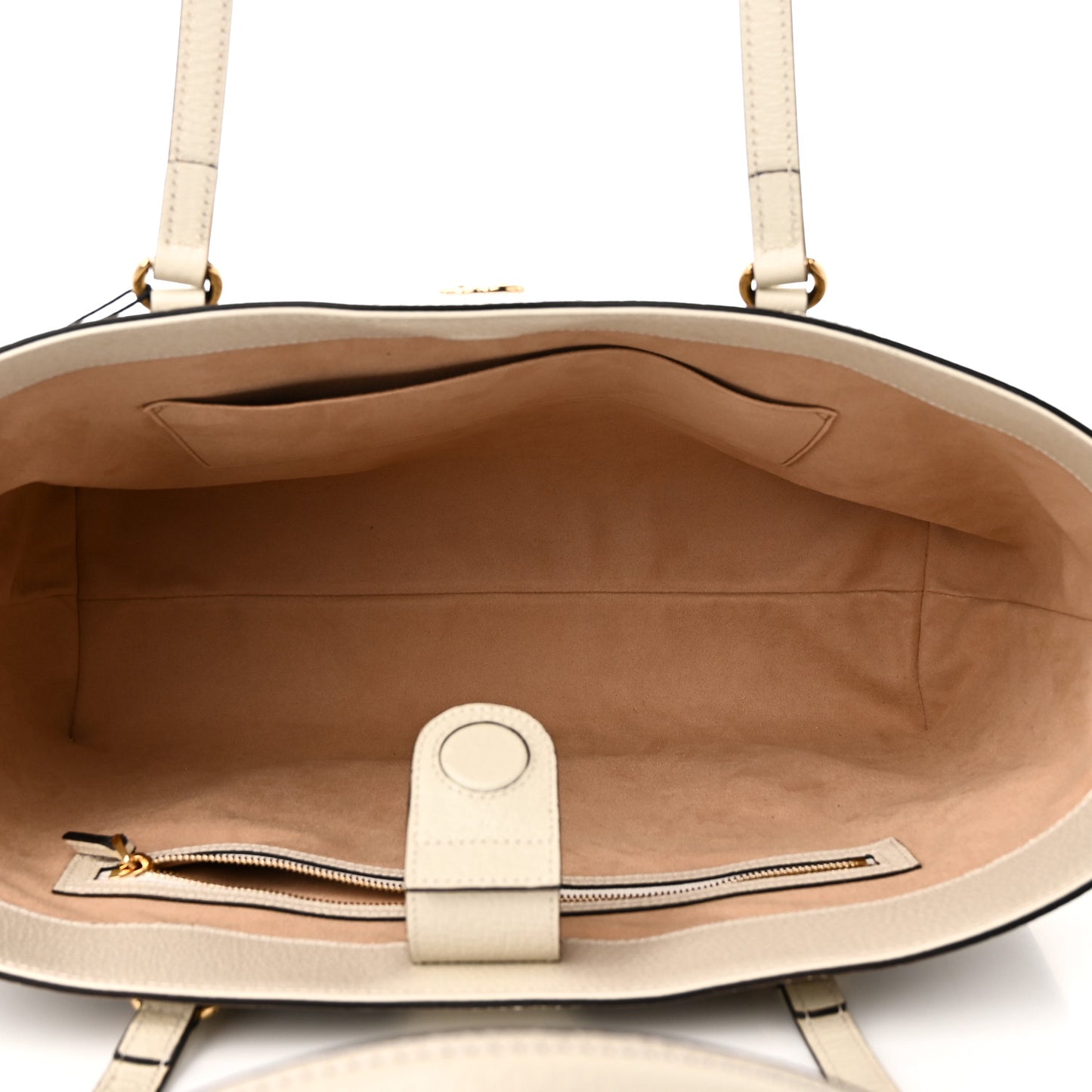GG Supreme Monogram Textured Dollar Calfskin Web Medium Ophidia Shopping Tote Beige Ebony Mystic White