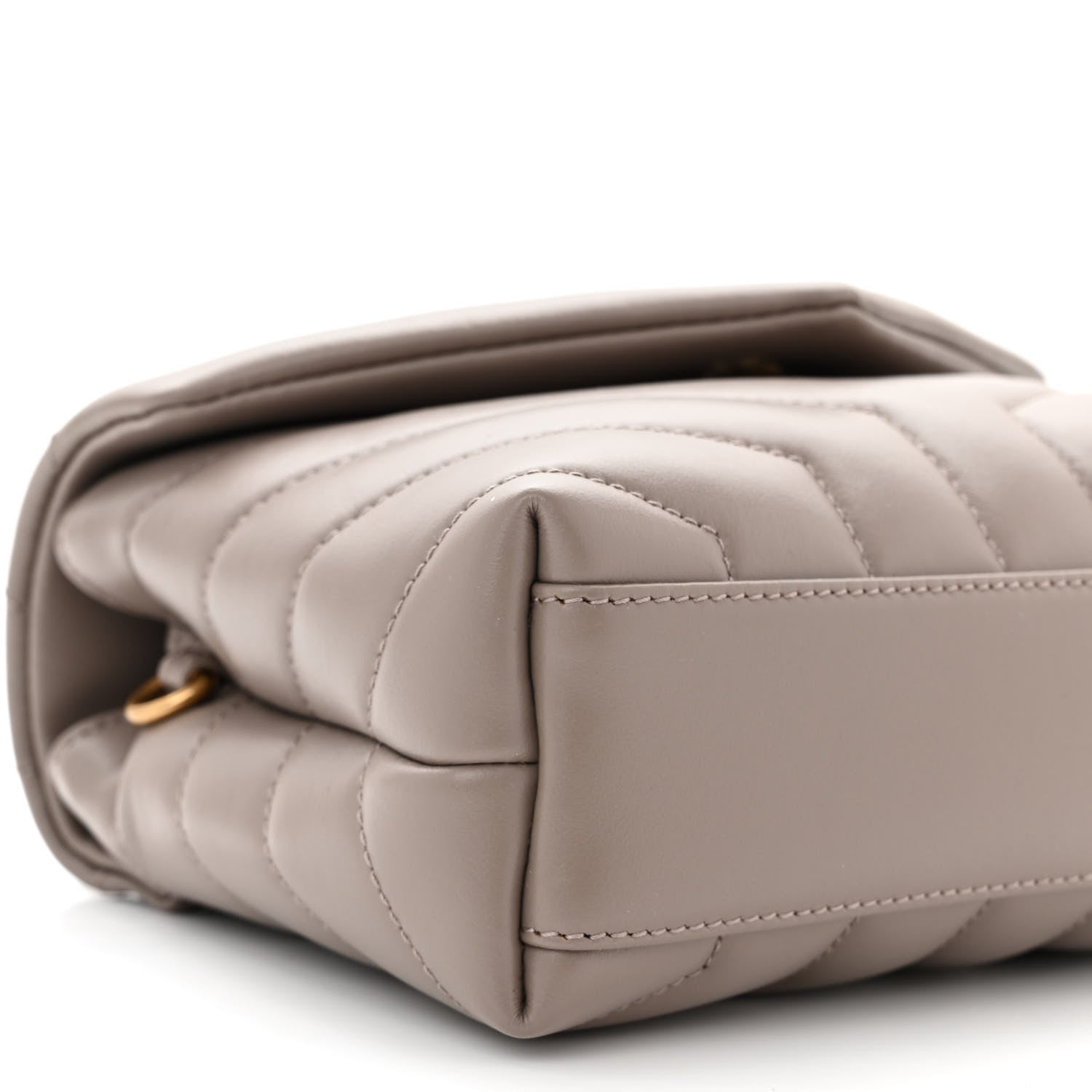 Saint Laurent Calfskin Y Quilted Monogram Toy Loulou Crossbody Bag Taupe 10 of 12