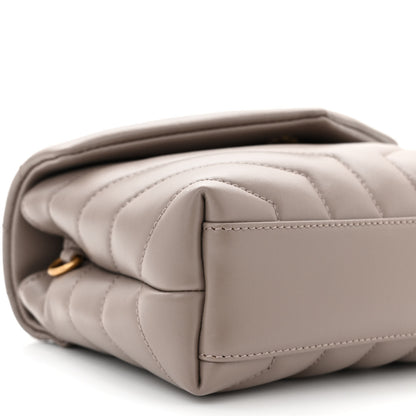 Saint Laurent Calfskin Y Quilted Monogram Toy Loulou Crossbody Bag Taupe 10 of 12