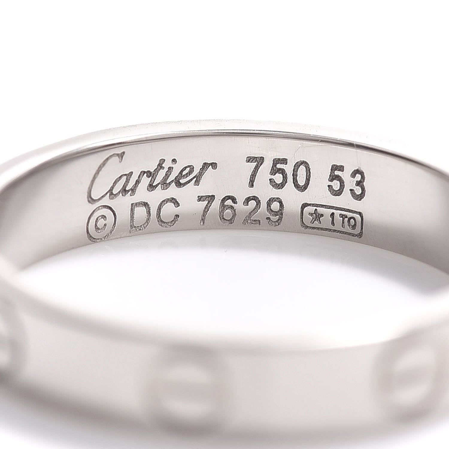 Cartier 18K White Gold 3.5mm LOVE Wedding Band Ring 53 6.25 4 of 4