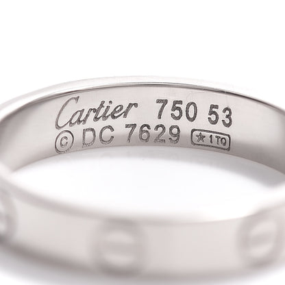 Cartier 18K White Gold 3.5mm LOVE Wedding Band Ring 53 6.25 4 of 4