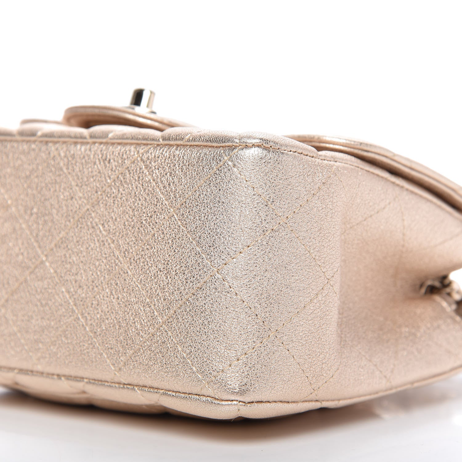 Chanel Metallic Lambskin Quilted Mini Square Flap Gold 7 of 9