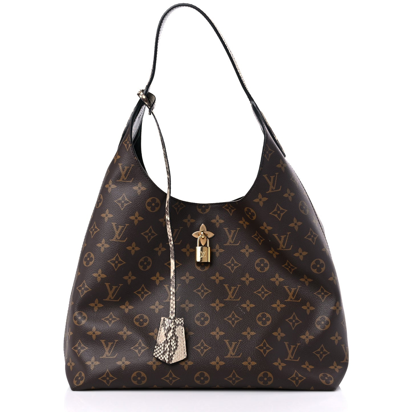 Monogram Flower Hobo Snakeskin