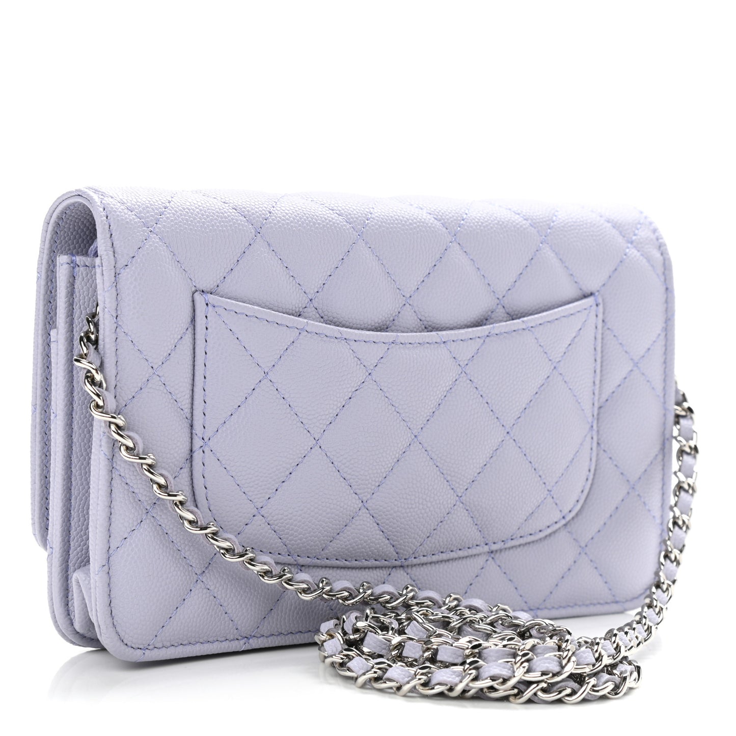 Caviar Quilted Wallet On Chain WOC Light Purple