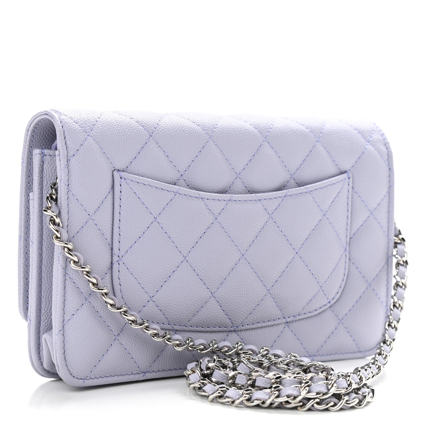 Chanel Caviar Quilted Wallet On Chain WOC Light Purple 3 of 12