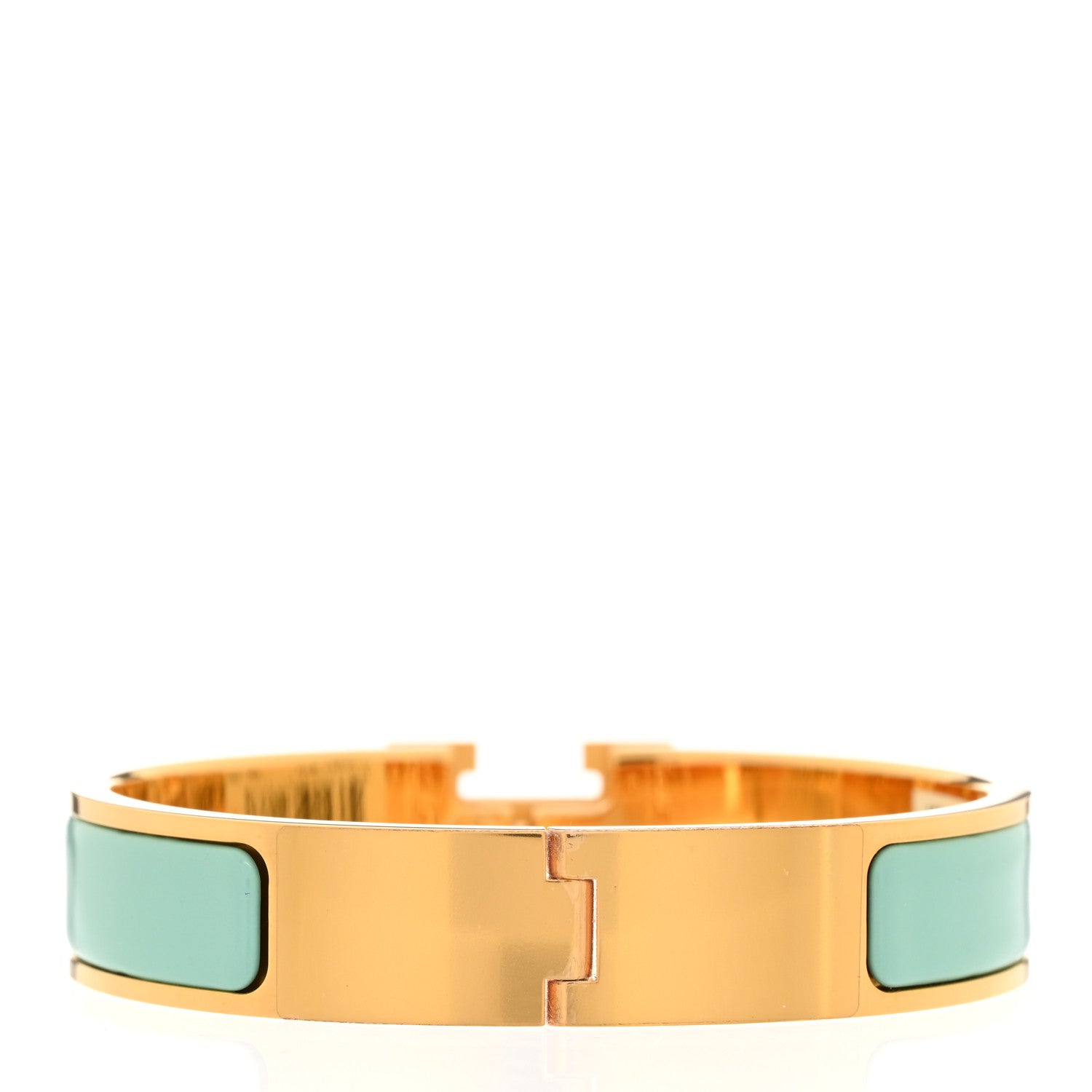 Hermes Enamel Narrow Clic Clac H Bracelet PM Aqua 3 of 5