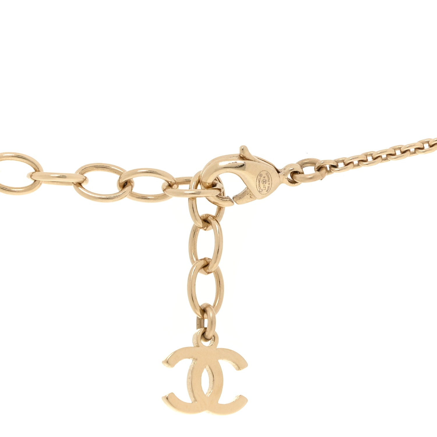 Chanel Crystal CC Logo Necklace Gold 5 of 5