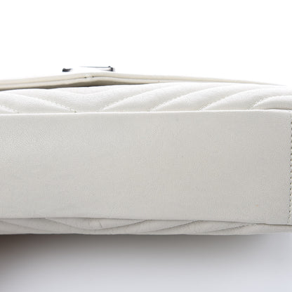 Saint Laurent Sheepskin Matelasse Chevron Monogram Medium College Bag Crema Soft 10 of 10