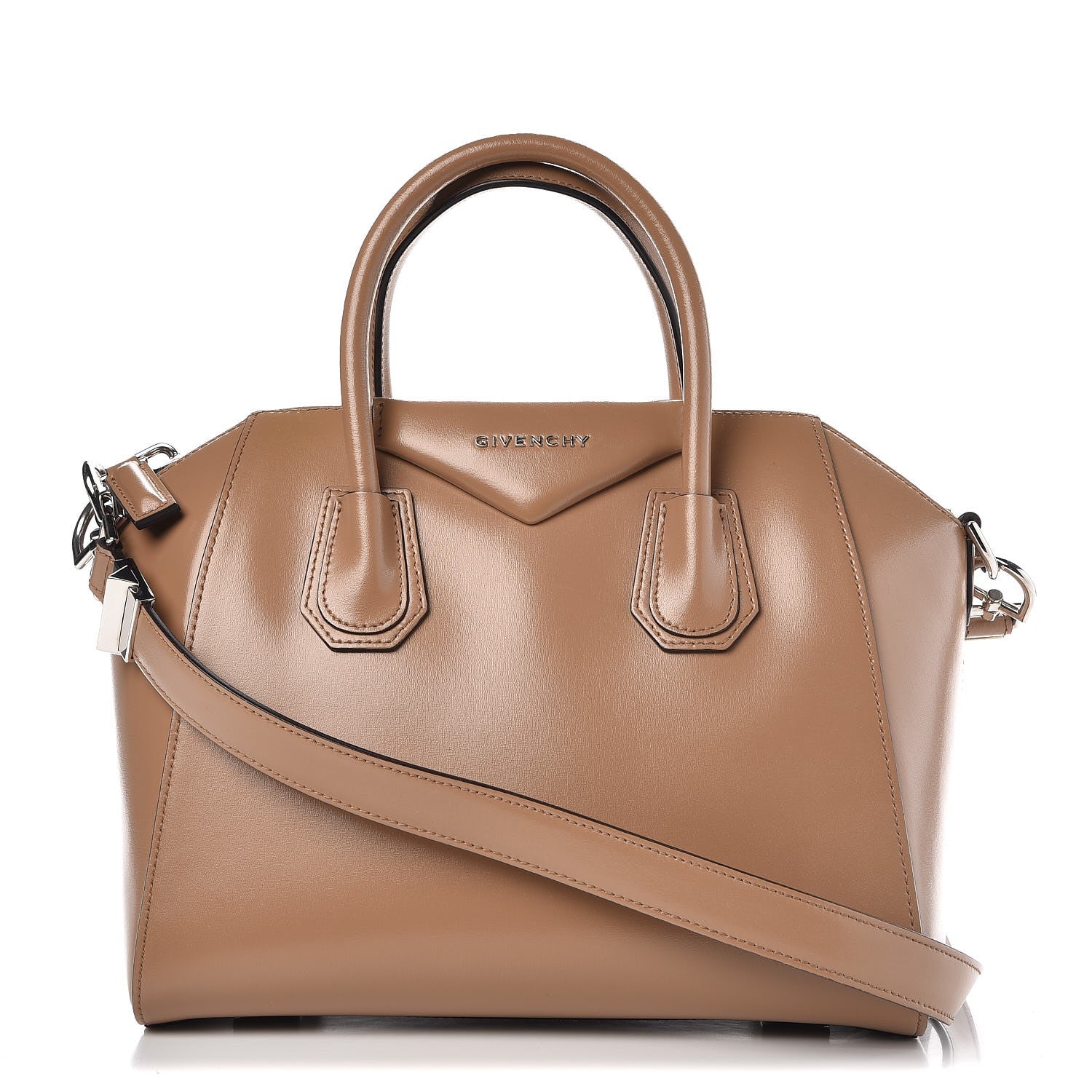 Givenchy Shiny Lord Calfskin Small Antigona Dark Beige 1 of 10