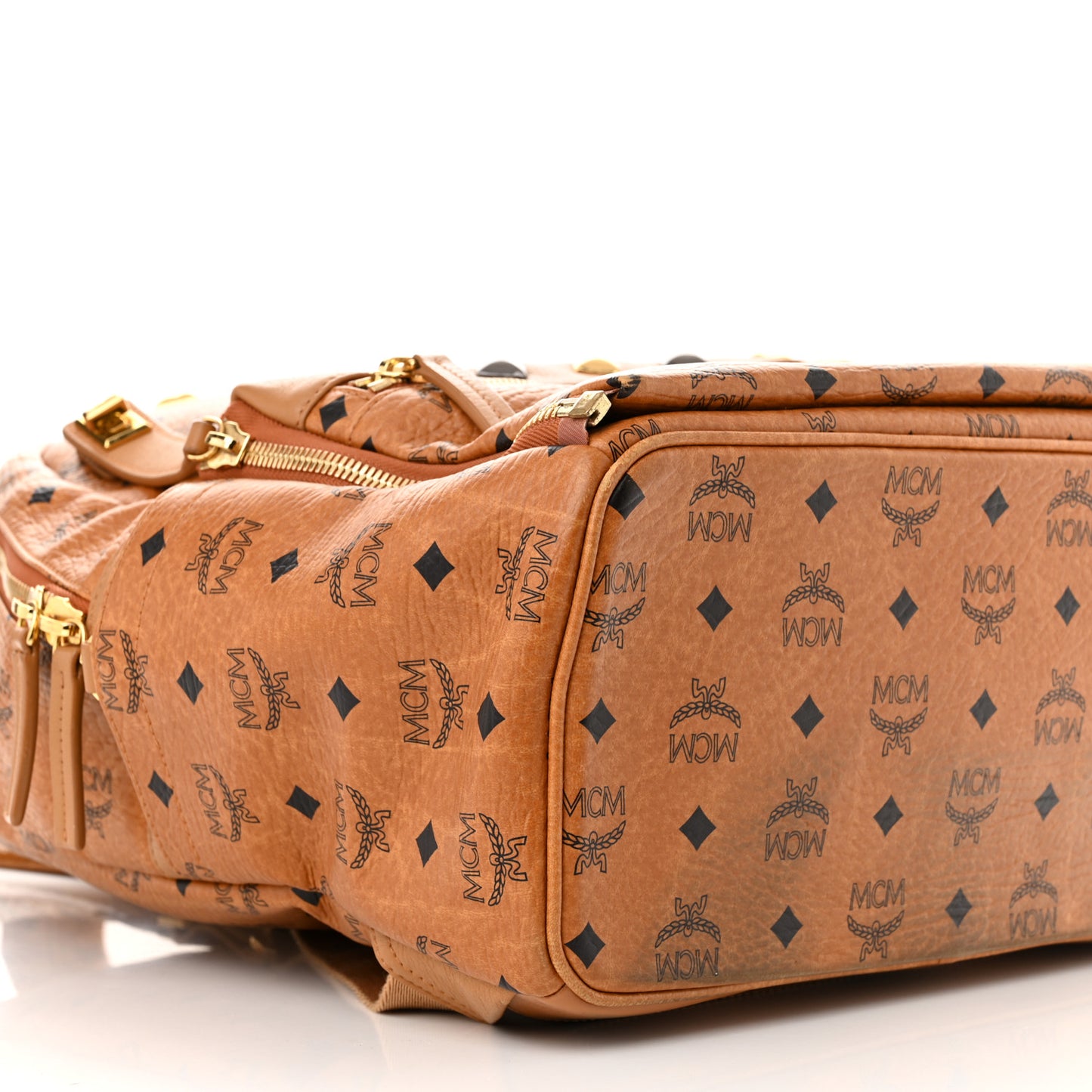 Visetos Studded Medium Dual Stark Backpack Cognac