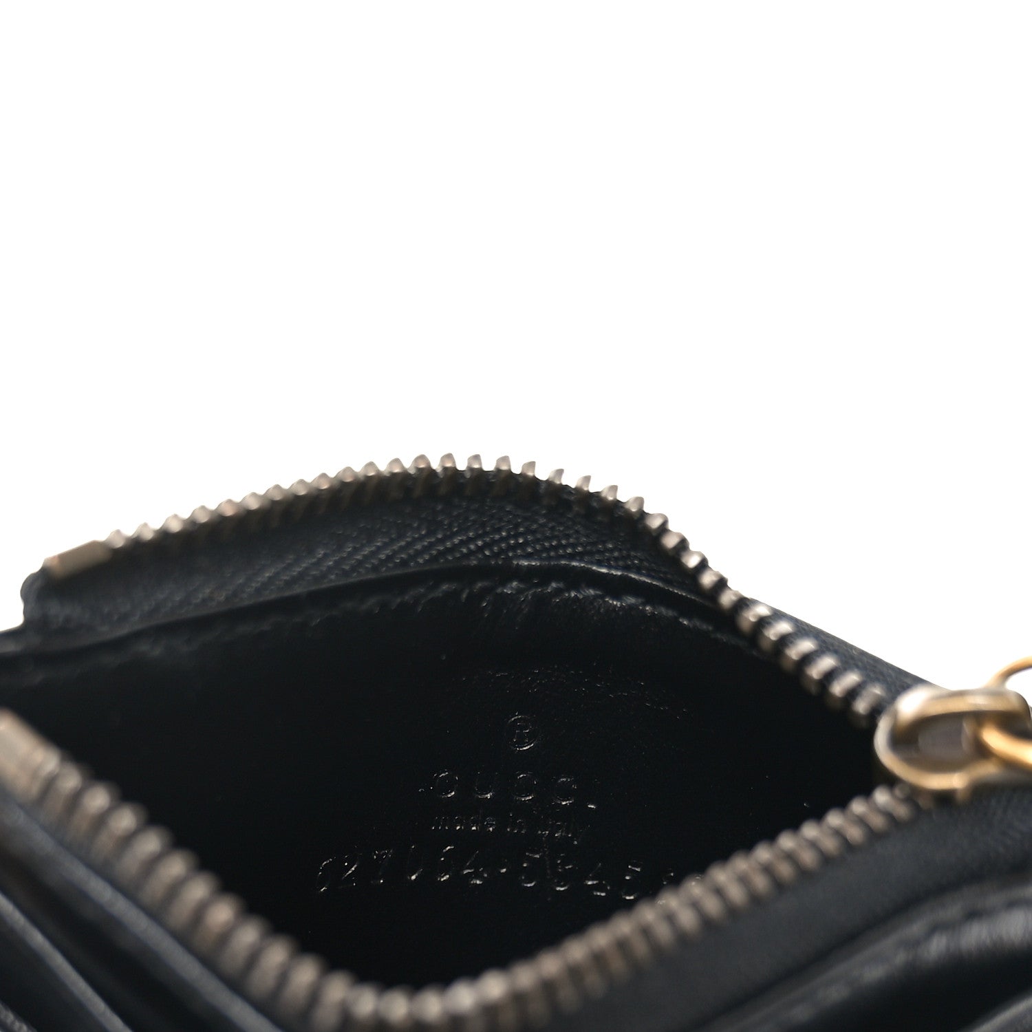 Gucci Calfskin Matelasse Chevron GG Marmont Key Case Card Holder Black 6 of 7