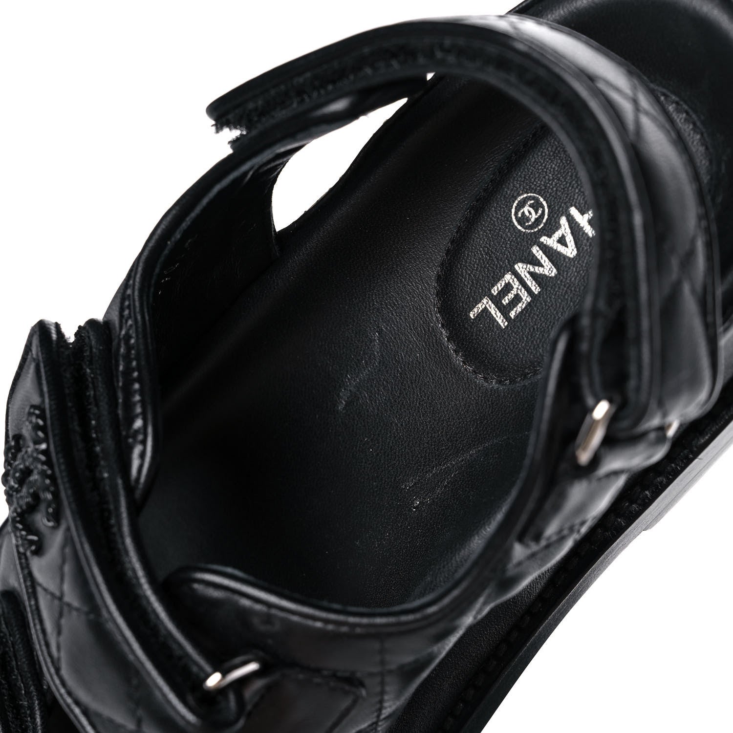 Chanel Lambskin Quilted Velcro Dad Sandals 39 So Black 9 of 10