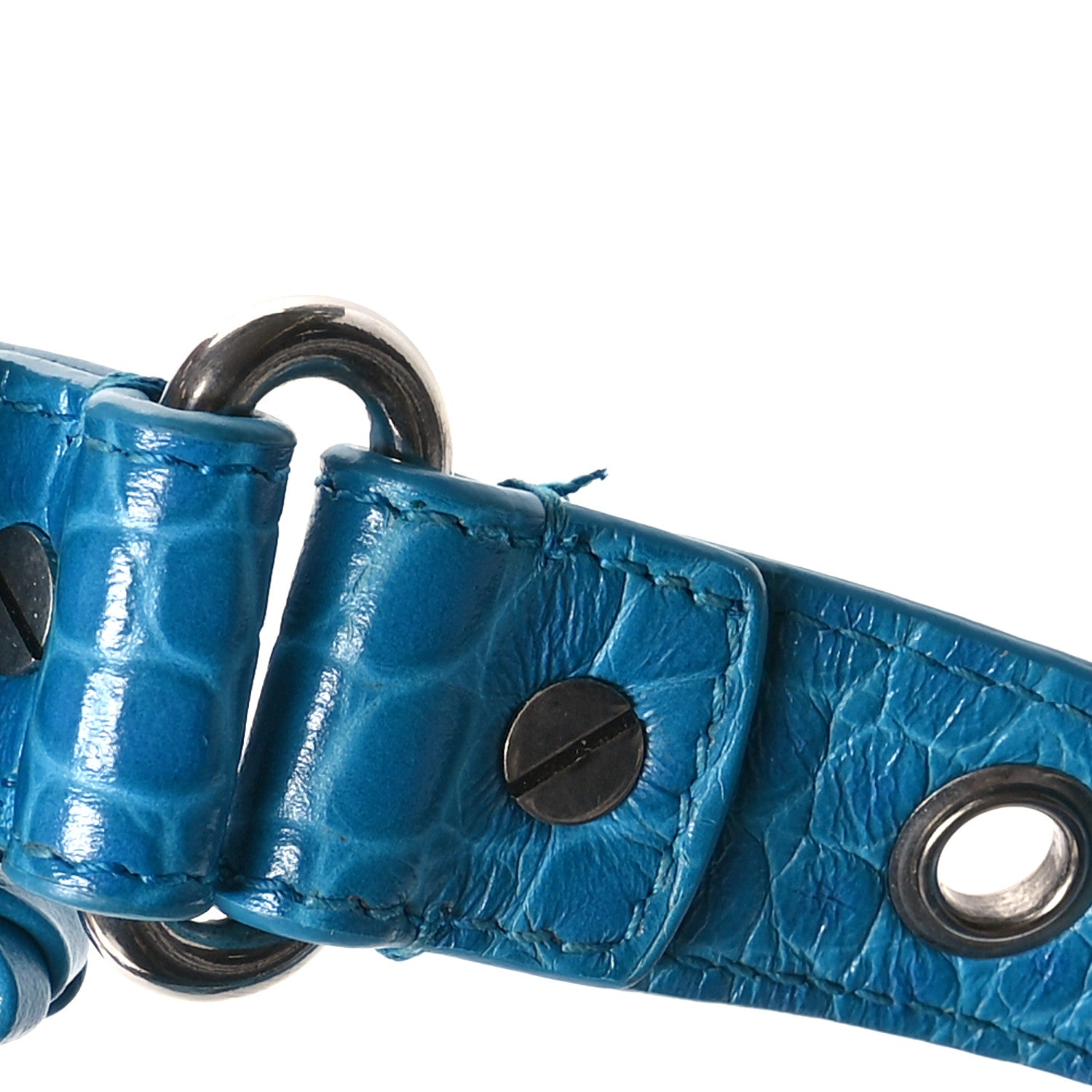 Balenciaga Extra Supple Calfskin Crocodile Embossed Le Cagole