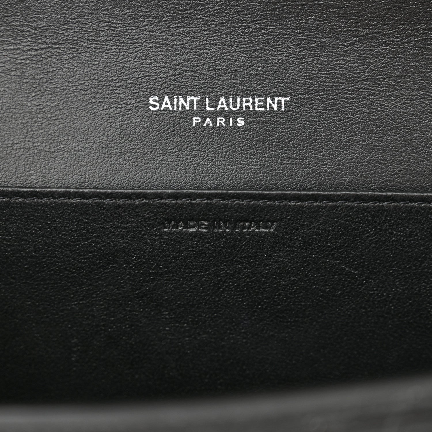 Saint Laurent Calfskin Crocodile Embossed Monogram Uptown Chain Wallet Black 6 of 11