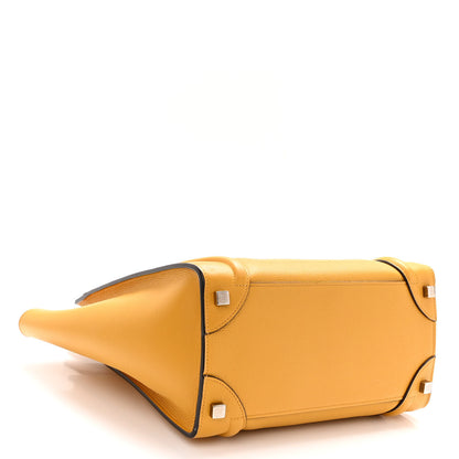 Celine Drummed Calfskin Micro Luggage Ocre 4 of 11