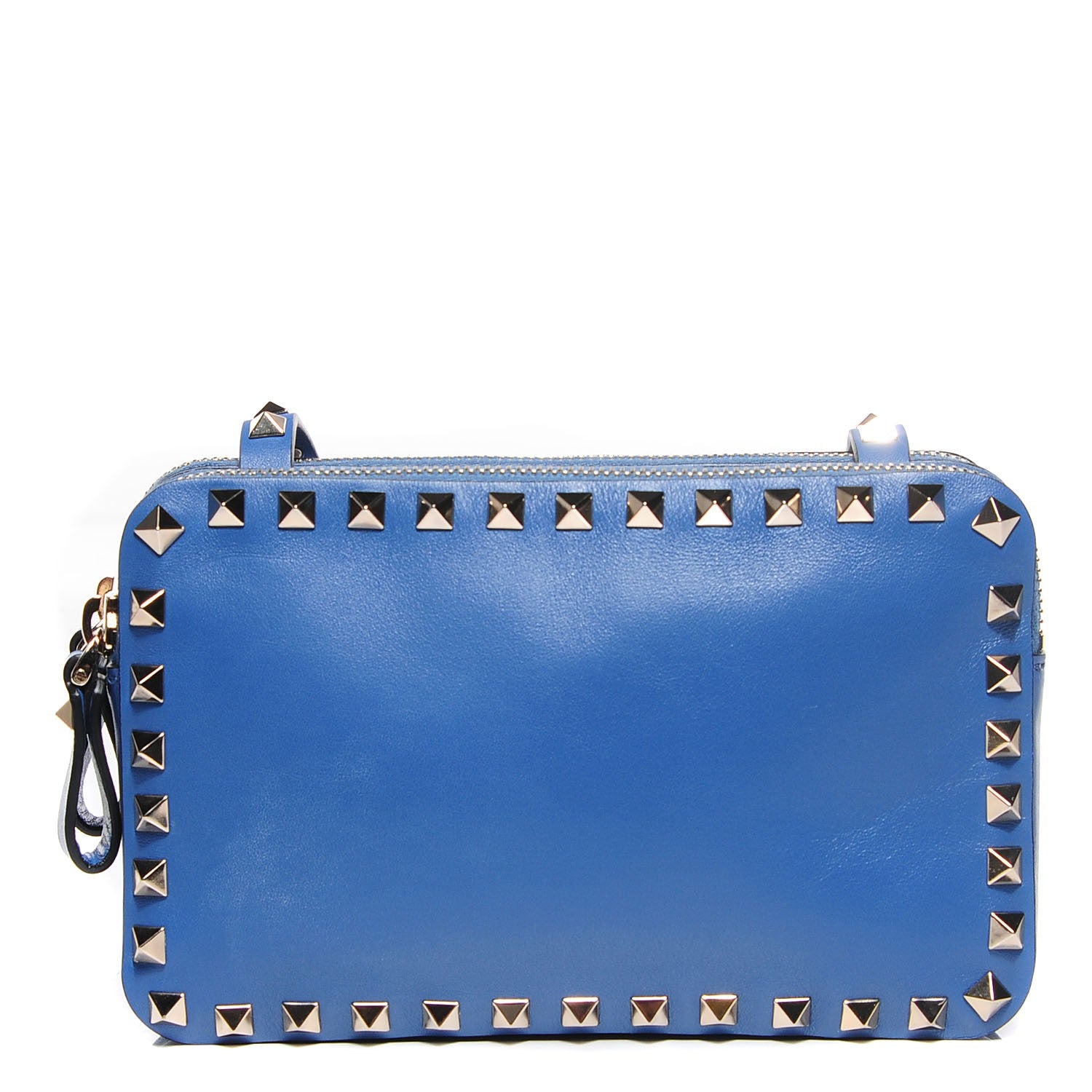 Valentino Garavani Vitello Rockstud Double Zip Compartment Crossbody Bag Light Sapphire 1 of 7