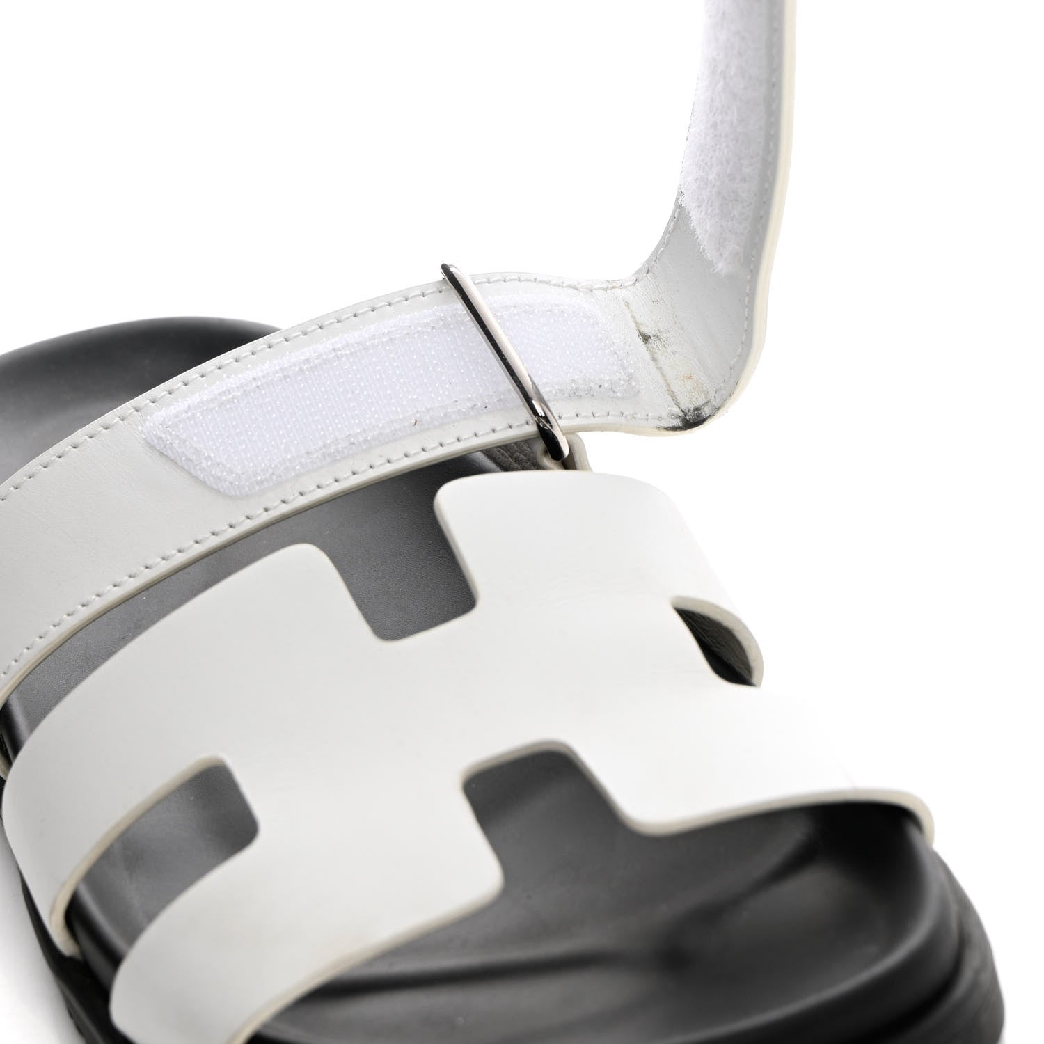 Hermes Calfskin Womens Chypre Sandals 38 White 9 of 14