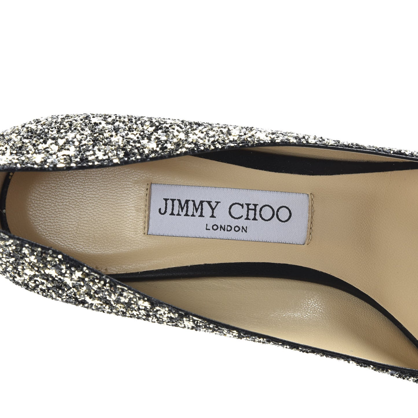 Glitter Pointy Toe Romy 85 Pumps 40 Black Gold