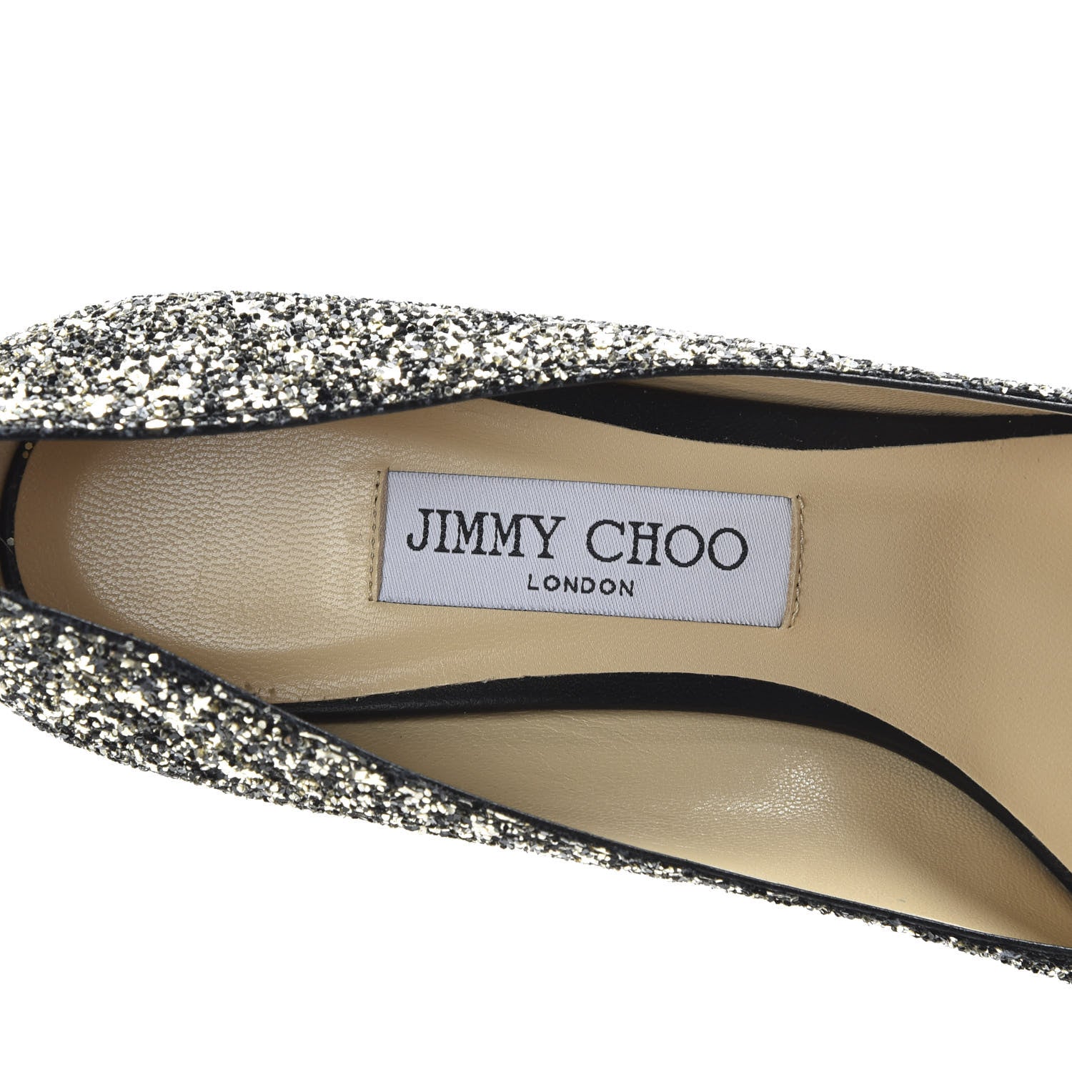 Jimmy Choo Glitter Pointy Toe Romy 85 Pumps 40 Black Gold 7 of 10