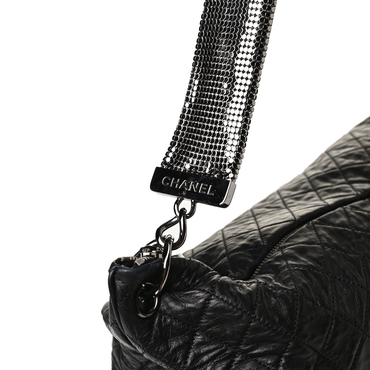 Chanel Lambskin Large Chain Mail Hobo Black 12 of 20