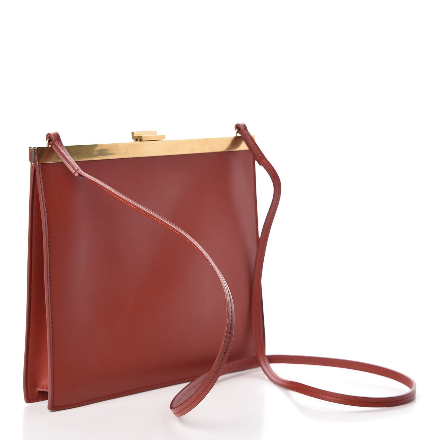 Smooth Calfskin Mini Clasp Bag Dark Red