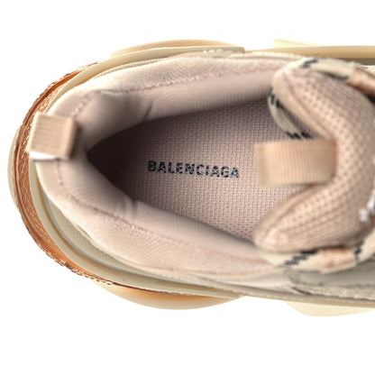 Balenciaga Fabric Mesh Clear Sole Womens Triple S Sneakers 39 Beige 9 of 10