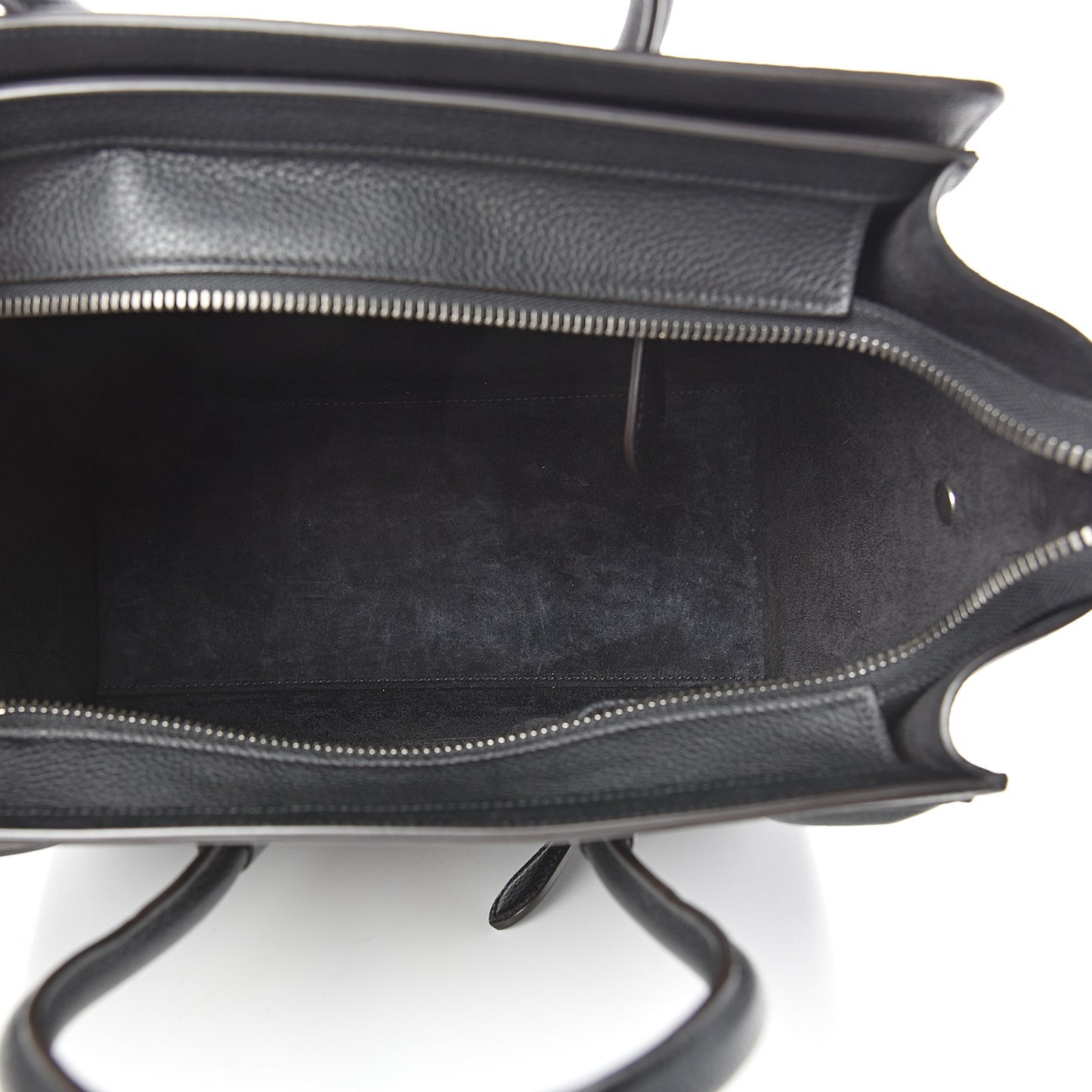 Drummed Calfskin Micro Luggage Black