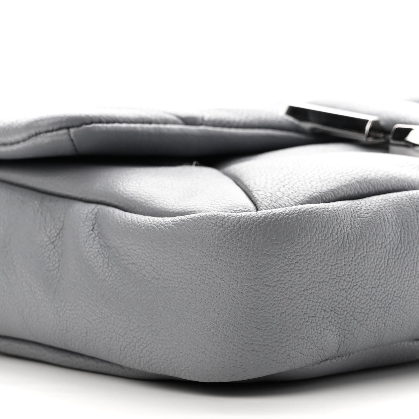 Goatskin Quilted J The Puffy Diamond Shoulder Bag Wolf Grey