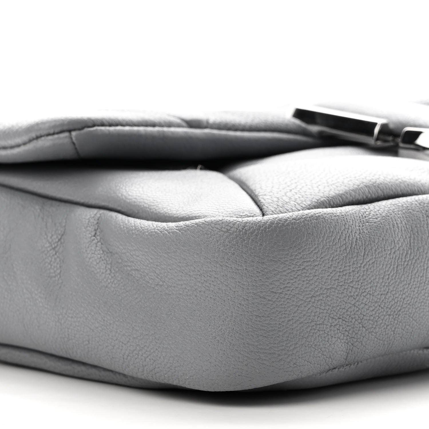 Marc Jacobs Goatskin Quilted J The Puffy Diamond Shoulder Bag Wolf Grey 9 of 10