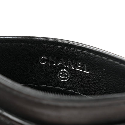 Chanel Lambskin Chevron Quilted Card Holder So Black 6 of 8
