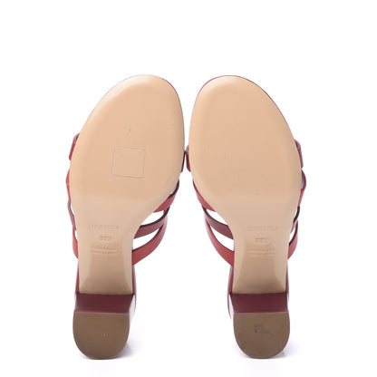 Hermes Calfskin Amica Sandals 38.5 Rouge Grenat Orange Solaire 5 of 9
