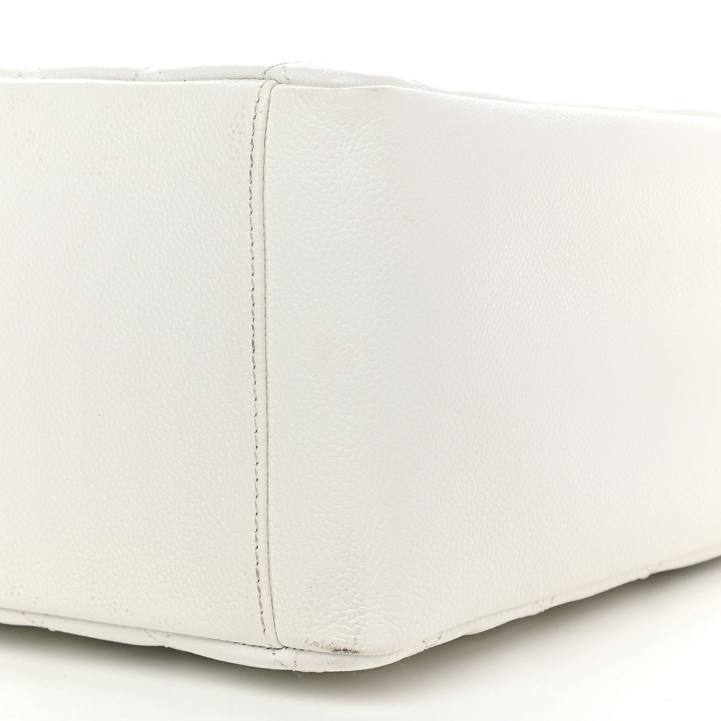 Caviar Quilted Grand Shopping Tote GST White