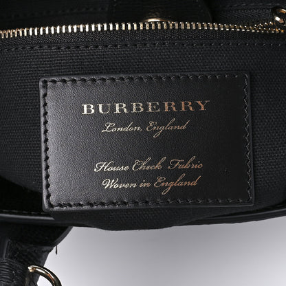 Burberry Grainy Calfskin House Check Small Banner Tote Black 5 of 9