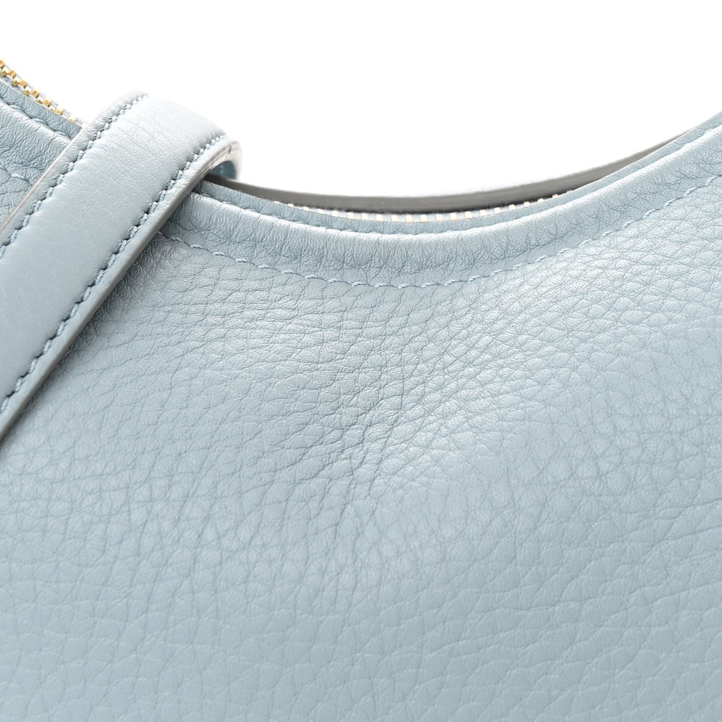 Grainy Calfskin Small Vlogo Moon Hobo Bag Blue