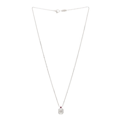 Harry Winston Platinum Diamond Ruby HW Logo Pendant Necklace 3 of 6