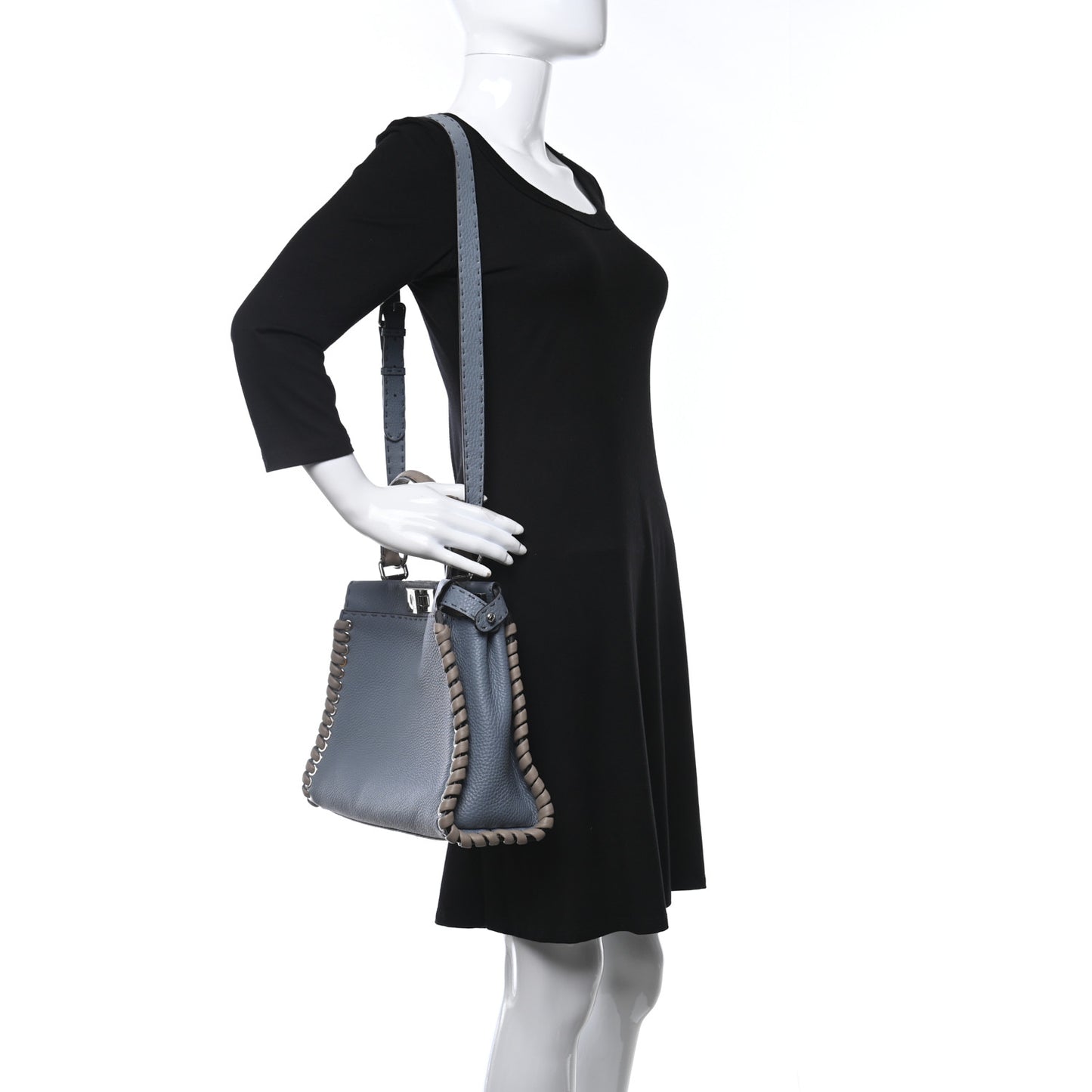 Cuoio Romano Selleria Vitello Dolce Lace Up Medium Peekaboo Iconic Satchel Nube Corda Tortora