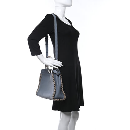 Fendi Cuoio Romano Selleria Vitello Dolce Lace Up Medium Peekaboo Iconic Satchel Nube Corda Tortora 2 of 8