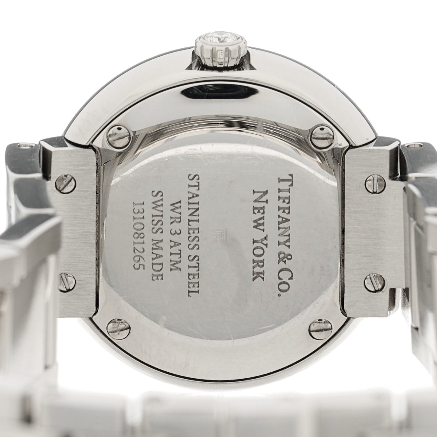 Stainless Steel Diamond Bezel 24mm Atlas 2-Hand Quartz Watch Silver