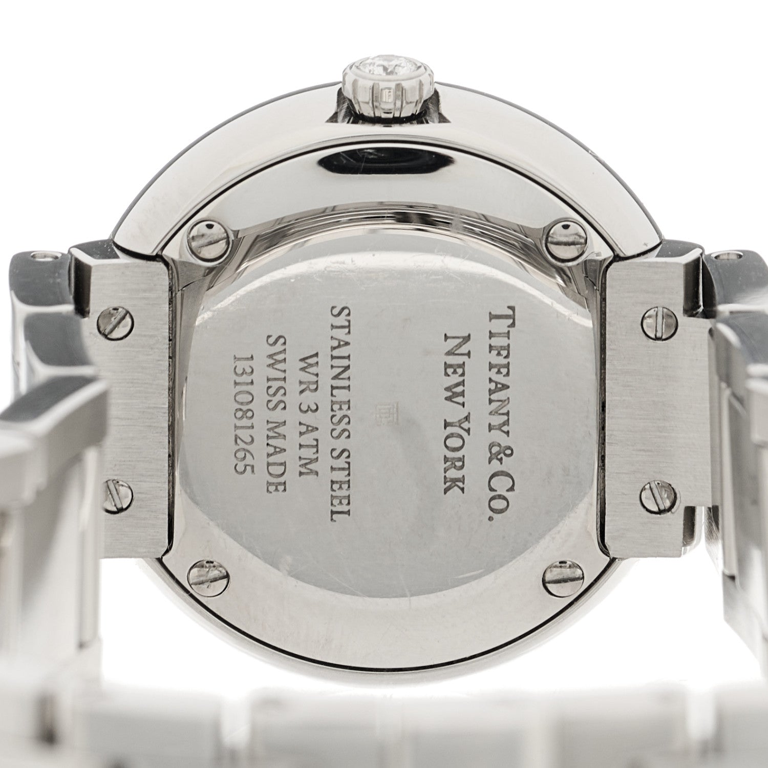 Tiffany Stainless Steel Diamond Bezel 24mm Atlas 2-Hand Quartz Watch Silver 4 of 5